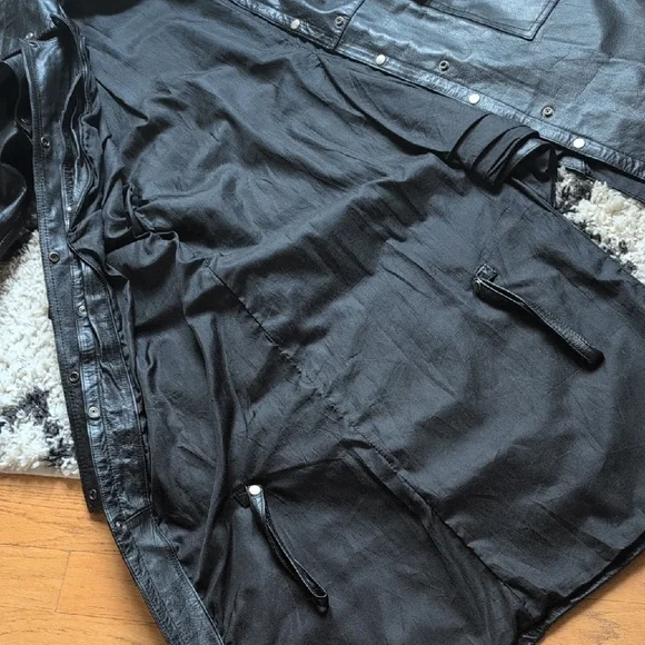 LeatherBiker Trench Coat